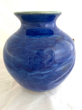 Load image into Gallery viewer, Blue Vase With Gold Teardrop