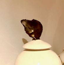 Load image into Gallery viewer, Urn in White and Gold--"Angel's Wing"