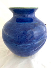 Load image into Gallery viewer, Blue Vase With Gold Teardrop
