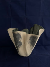 Load image into Gallery viewer, Sculptural Ceramic Vase in White, Black, Gray and Navy
