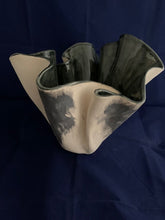 Load image into Gallery viewer, Sculptural Ceramic Vase in White, Black, Gray and Navy
