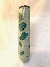 Load image into Gallery viewer, Tall Celadon and Jade Raku Vase
