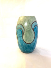 Load image into Gallery viewer, Small Raku Vase in Turquoise and Celadon
