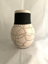 Load image into Gallery viewer, Black and White Raku Vase
