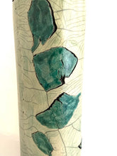 Load image into Gallery viewer, Tall Celadon and Jade Raku Vase

