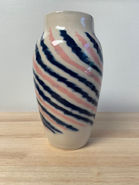 Vase With Pink and Blue Spirals