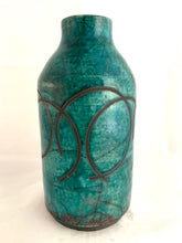 Load image into Gallery viewer, Turquoise Green Raku Vase
