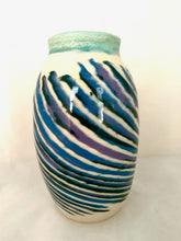 Load image into Gallery viewer, Blue and Lavender Swirled Vase
