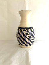 Load image into Gallery viewer, Nerikomi Vase With Lavender and Black Checked Design
