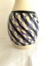 Load image into Gallery viewer, Nerikomi Vase With Lavender and Black Checked Design
