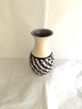 Load image into Gallery viewer, Nerikomi Vase With Lavender and Black Checked Design
