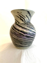 Load image into Gallery viewer, Gray Vase With Black, Lavender and White
