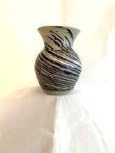 Load image into Gallery viewer, Gray Vase With Black, Lavender and White
