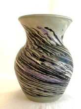 Load image into Gallery viewer, Gray Vase With Black, Lavender and White
