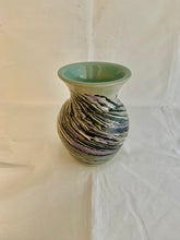 Load image into Gallery viewer, Gray Vase With Black, Lavender and White
