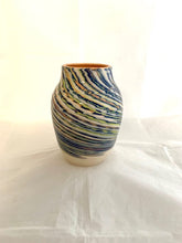 Load image into Gallery viewer, Vase With Orange and Blue Swirls
