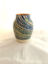 Load image into Gallery viewer, Vase With Orange and Blue Swirls
