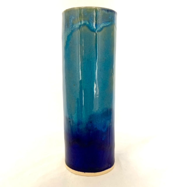 Cylinder Vase in Blues
