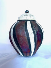 Load image into Gallery viewer, Copper and White Raku Urn
