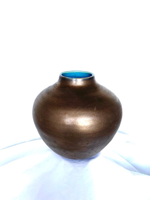 Ceramic Vase in Burnished Gold
