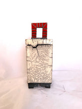 Load image into Gallery viewer, Pet Urn--White and Red Raku Box
