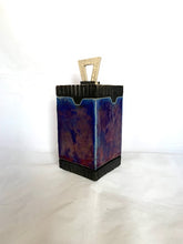 Load image into Gallery viewer, Raku Pet Urn in Cobalt Blue and Copper
